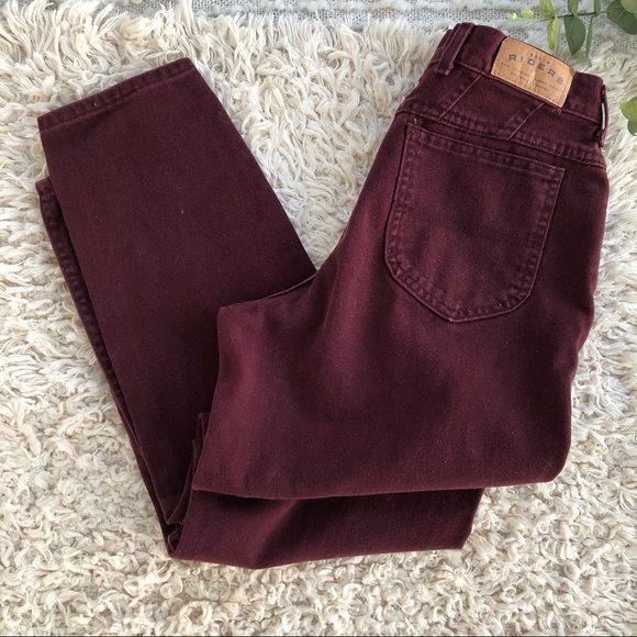 Vintage Denim - SOLD Vintage Rider maroon high waisted jeans
